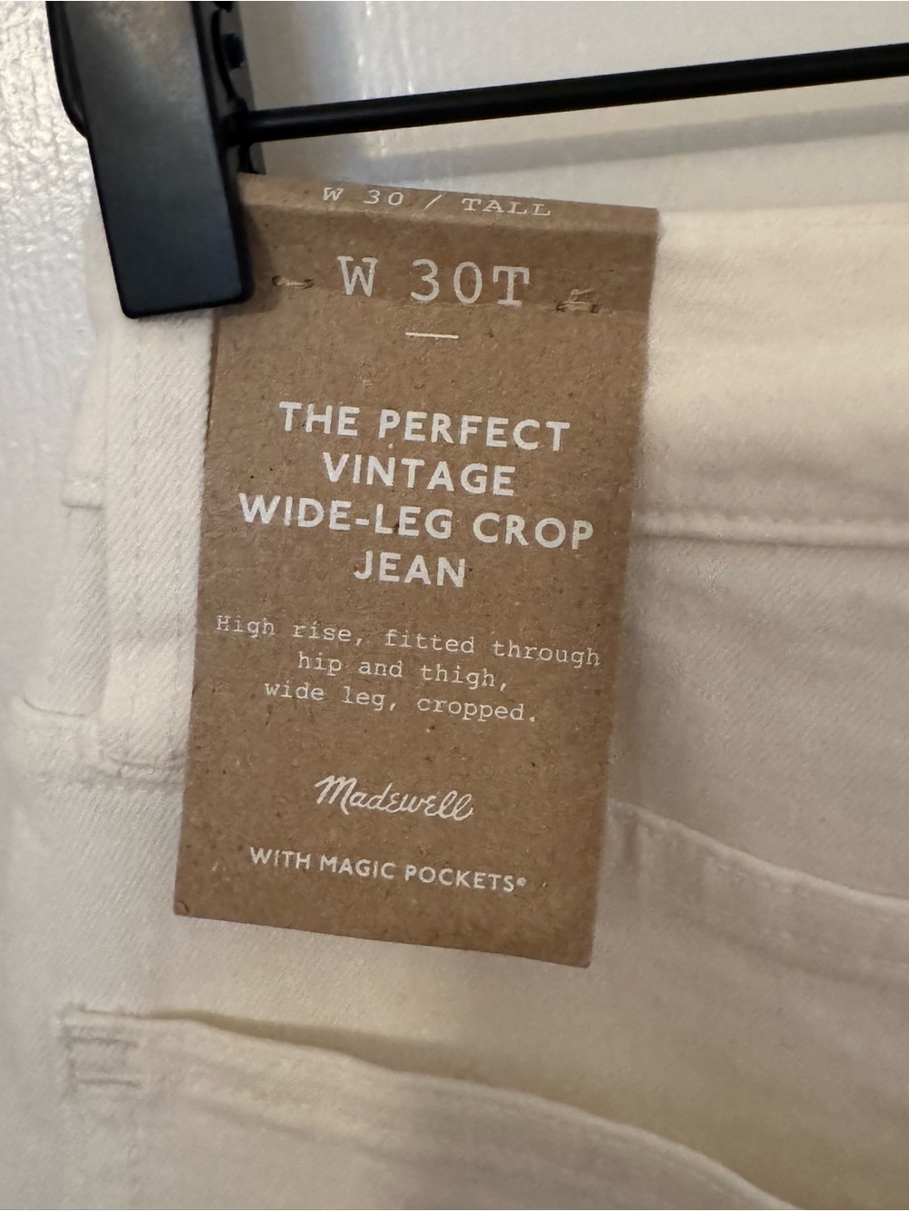 Madewell Wide-Leg Crop Jeans in Cream